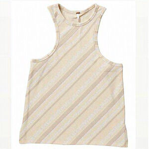 FREE PEOPLE Ivory Striped Sidelines‎ Tank Size Small